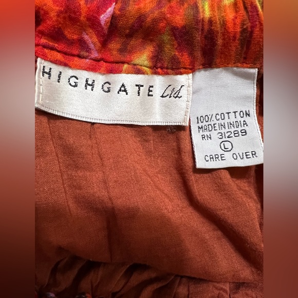 Highgate Ltd Maxi Tiered Skirt Artsy Patchwork Fall Size Large - Picture 3 of 8